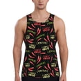 thumbnail image 1 of Rateoe Red Chili Pattern Sleeveless Gym Shirt Muscle Tee Breathable Workout Shirt Slim-Fit Tank Quick Dry Fit Muscle Tank Top Bodybuilding Sleeveless T Shirt-, 1 of 7
