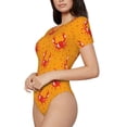 thumbnail image 1 of Rateoe Red Crab Printed Women Rash Guard Short Sleeve,Tummy control Swimsuit Surfing Swimsuit Bathing Suit Short-sleeved Onesie UPF 50+, 1 of 6