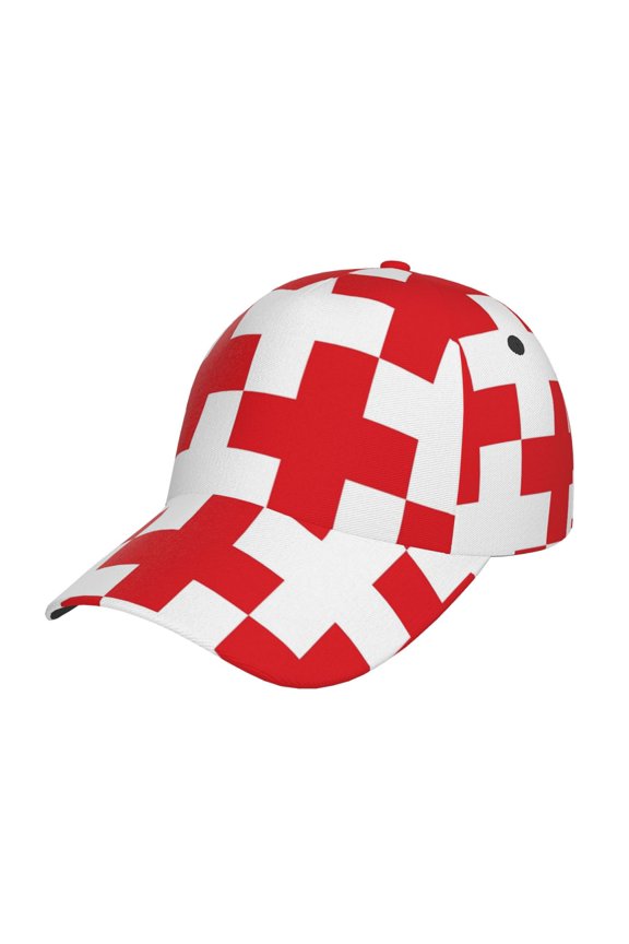 Red Cross 1 Pattern Baseball Cap Outdoor Cap Mountain Dad Hat - Unstructured Soft Cotton Cap-Adjustable UV Protection Cap