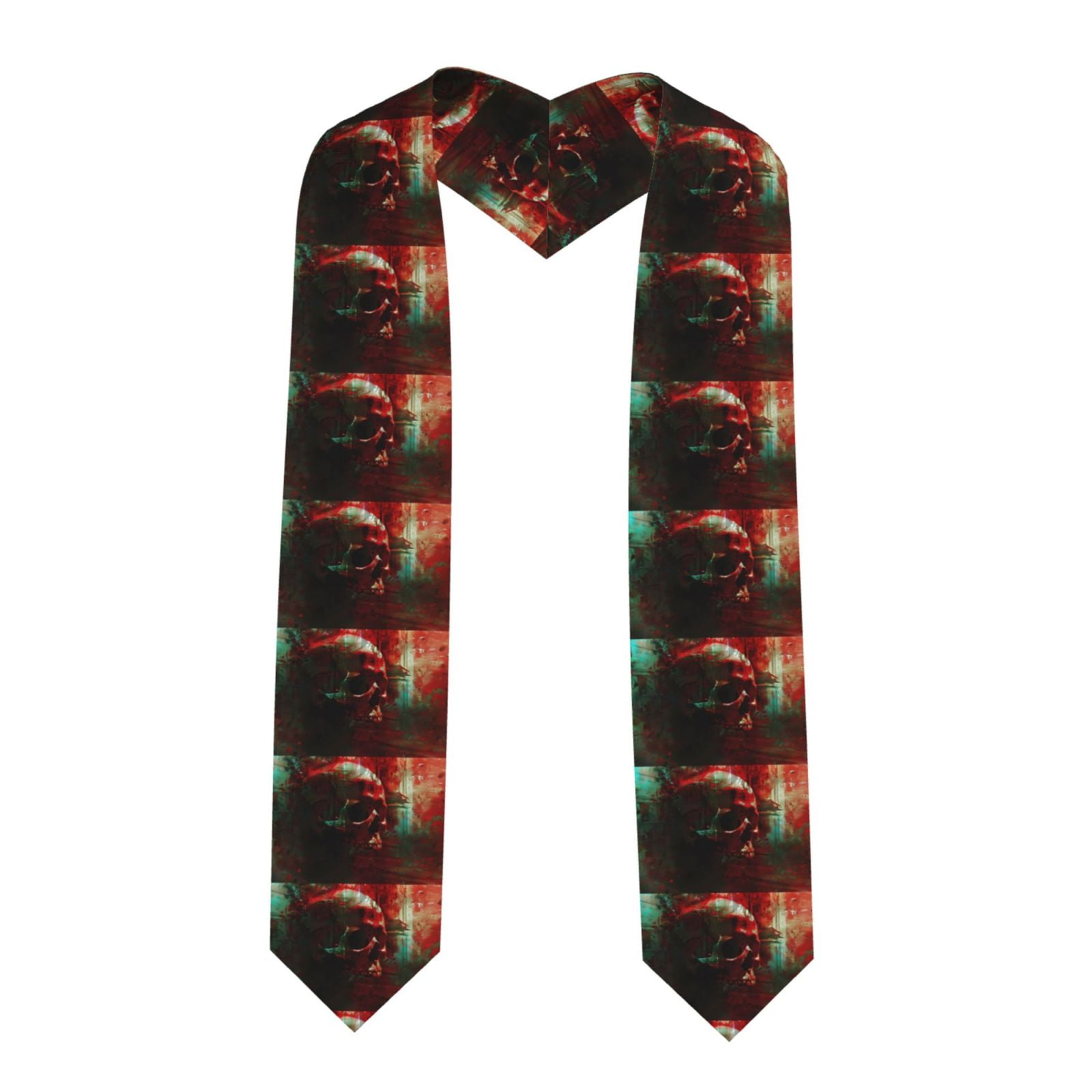 Rateoe Red Dark Skull Abstract Pattern Graduation Shawl Stole – Elegant ...