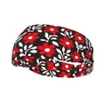 thumbnail image 1 of Rateoe Red Floral Pattern Sports Headbands ,Moisture Wicking Workout Headband, Sweatband Headbands for Running,Cycling,Yoga,Hairband for Women and Men, 1 of 9