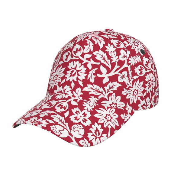 Rateoe Red Flowers Pattern Men’s Baseball Cap – Adjustable Curved Brim Hat, Soft Cotton Sports Cap for Outdoor, Casual, and Everyday Wear, Comfortable & Breathable