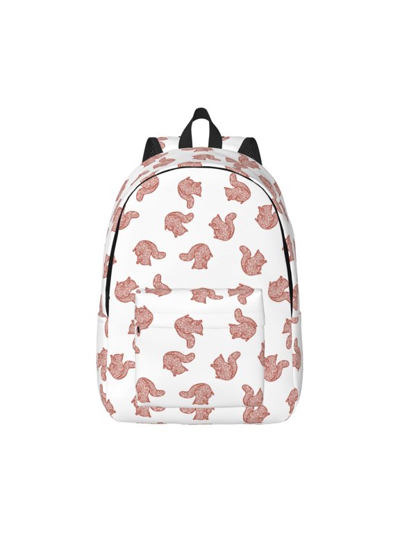 Red Fox Pattern Canvas College Laptop Backpack,Travel Daypack,Durable Rucksack Travel Notebook Bag School Backpack Book Bag for Men Women-Medium