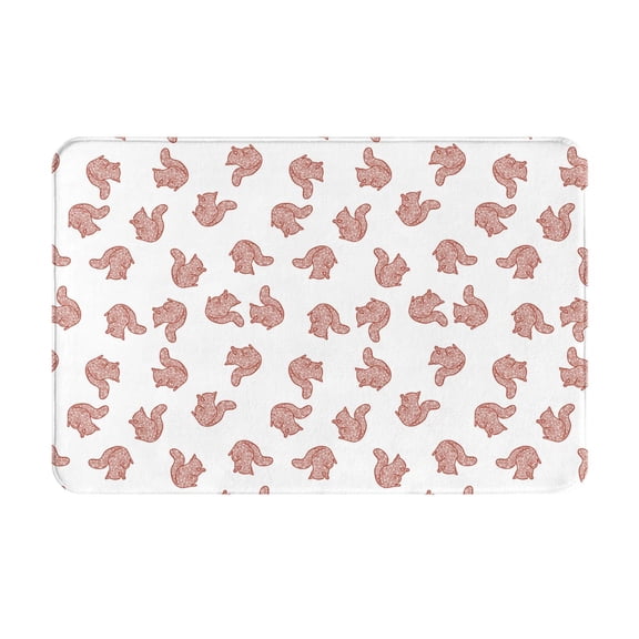 Rateoe Red Fox Pattern Flannel Door Mat Indoor Outdoor Entrance, Waterproof All-Weather Doormat,Fade Resistant, Low Profile Entryway Mat 16x24in