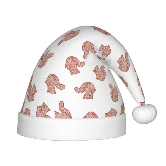 Rateoe Red Fox Santa Hat Confortable Christmas Hat for Christmas Party Favors Fit for Kids