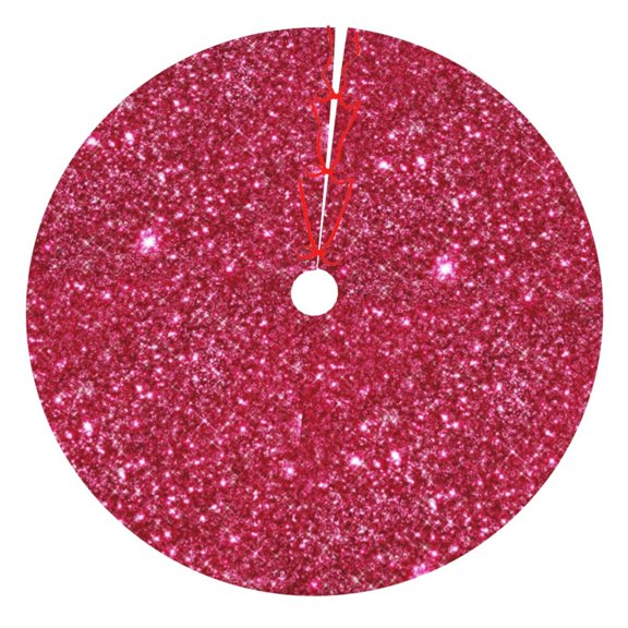 Rateoe Red Glitter Print Christmas Tree Skirt 30" for Xmas Holiday New Year Party Circle Tree Mat Ornaments Decoration