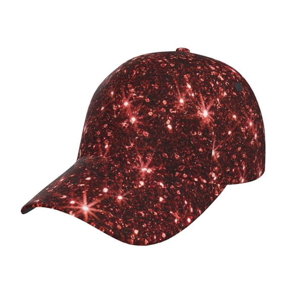 Rateoe Red Glitter Texture Pattern Men’s Baseball Cap – Adjustable Curved Brim Hat, Soft Cotton Sports Cap for Outdoor, Casual, and Everyday Wear, Comfortable & Breathable