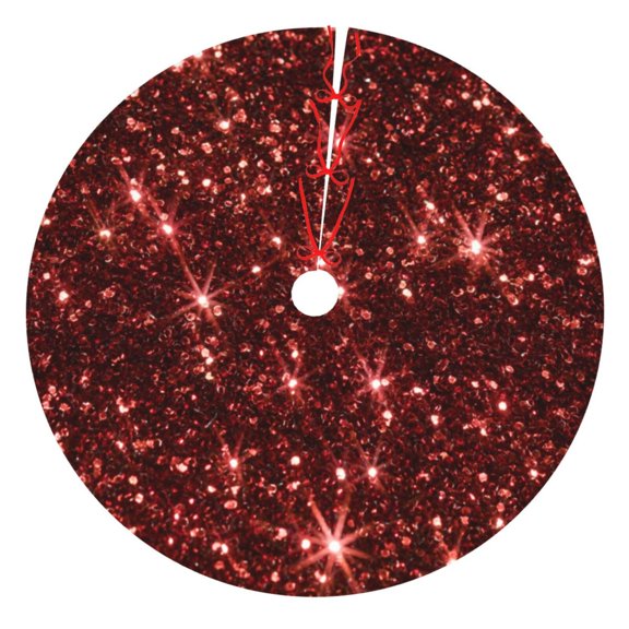Rateoe Red Glitter Texture Print Christmas Tree Skirt 30" for Xmas Holiday New Year Party Circle Tree Mat Ornaments Decoration