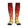 thumbnail image 1 of Rateoe Red Gold Glitter Compression Socks for Women and Men 20-30mmHg-Circulation Support Socks Knee High Nurse Pregnant Running Medical and Travel Athletic, 1 of 7