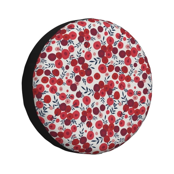Rateoe Red Hawthorn Pattern Tire Cover Wheel Protectors Weatherproof Wheel Covers Universal Fit for Trailer Rv SUV Truck Camper Travel Trailers Accessories-14 inch