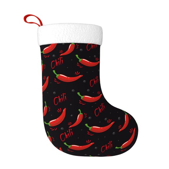 Rateoe Red Hot Chili Print Christmas Stockings,18 Inch Large Christmas Stockings Decoration Ornaments for Holiday Home Fireplace Indoors
