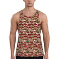 thumbnail image 1 of Rateoe Red Houses Pattern Sleeveless Gym Shirt Muscle Tee Breathable Workout Shirt Slim-Fit Tank Quick Dry Fit Muscle Tank Top Bodybuilding Sleeveless T Shirt-Large, 1 of 7