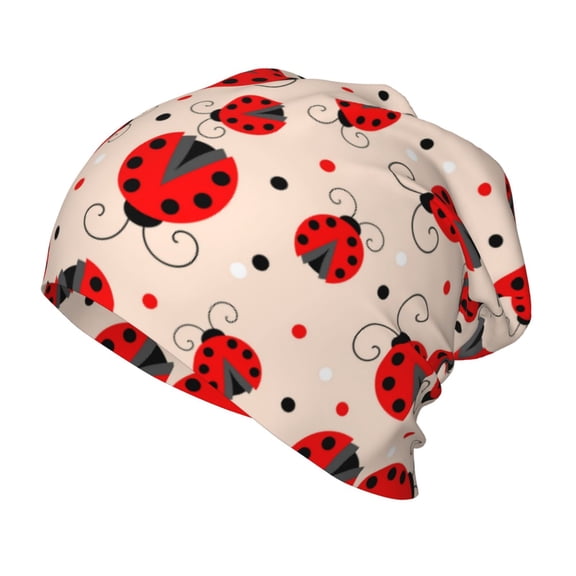 Rateoe Red Ladybug Kids Beanie Warm Knit Beanie Hats Boys Girls Winter Hat Soft Slouchy Hats for Kids
