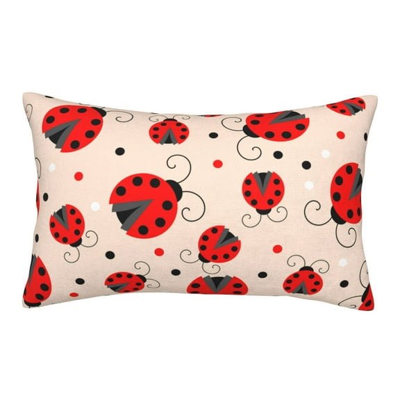 Rateoe Red Ladybug Pattern Pillow Covers with Invisible Zipper(Pillows are not Included) Standard Pillowcases-14"x20"