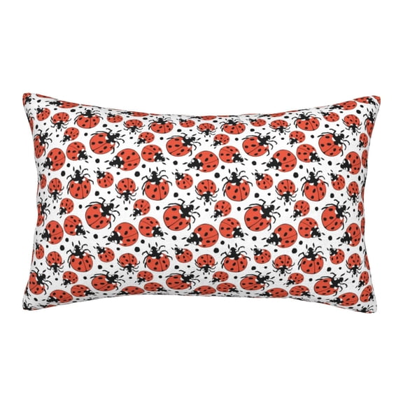 Rateoe Red Ladybugs Pattern Pillow Covers with Invisible Zipper(Pillows are not Included) Standard Pillowcases-14"x20"