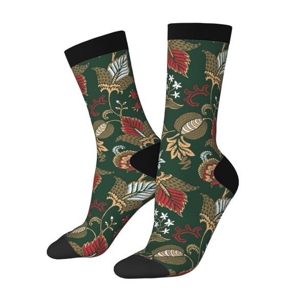 Rateoe Red Leaves for Women Casual Calf Socks - Cute Crew Socks - Thin Soft Above Ankle Socks Size 5-11