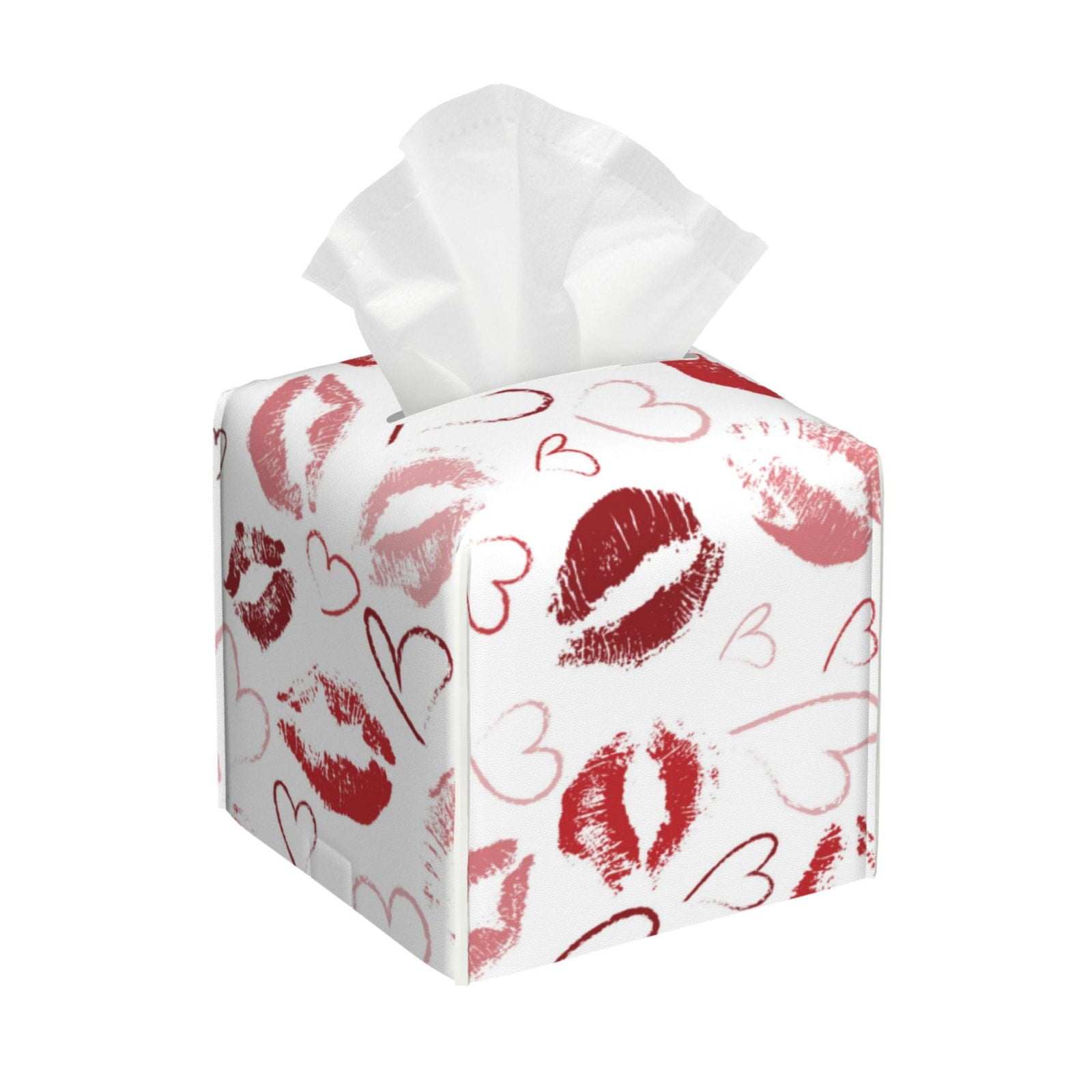 Rateoe Red Lips Pattern Tissue Box Cover, Modern Square Decorative ...