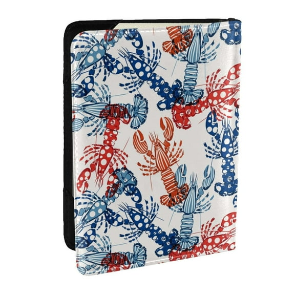 Rateoe Red Lobster Pattern Passport Holder Wallet Leather Mulit-purpose Travel Wallet Credit Cards Case ,Passport Cover for Women Men-6.5 in