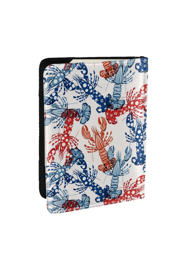 Red Lobster Pattern Passport Holder Wallet Leather Mulit-purpose Travel Wallet Credit Cards Case ,Passport Cover for Women Men-6.5 in