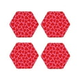 thumbnail image 1 of Rateoe Red Love Heart Drawing Drink Coasters Set of 4 Leather Coasters Spill Protection for Table Desk,Durable and Non Slip Leather Coaster ,4 Inches Drink Mats-Hexagon, 1 of 6