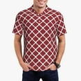 thumbnail image 1 of Rateoe Red Moroccan Pattern Men's Short Sleeve Polo Shirts, Golf Polo Shirts Short Sleeve Performance Moisture Wicking Dry-Medium, 1 of 6