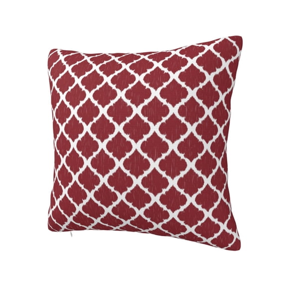 Rateoe Red Moroccan Pattern Throw Pillow Cover Premium Pillow Stuffer Sham Square for Decorative Cushion Bed Couch Sofa(Pillow insert not included)