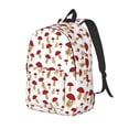 thumbnail image 1 of Rateoe Red Mushroom Pattern Durable Canvas Backpack for Men & Women – Stylish & Lightweight – Adjustable Straps, Multiple Pockets – Fits 15-17 Inch LaptopsMedium, 1 of 5