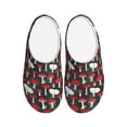 thumbnail image 1 of Rateoe Red Mushrooms Print Women's Men's Cotton Knit Slippers Lightweight Memory Foam Indoor House Shoes with Anti-Skid Sole-35/36, 1 of 7
