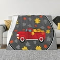 thumbnail image 1 of Rateoe Red Pickup Truck With Pumpkins Pattern Flannel Throw Blanket, Ultra-soft Blanket for Bed, Couch, Car, Hypoallergenic Anti-pilling blanket-, 1 of 6