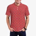 thumbnail image 1 of Rateoe Red Polka Dot Pattern Men's Short Sleeve Polo Shirts, Golf Polo Shirts Short Sleeve Performance Moisture Wicking Dry-Medium, 1 of 6