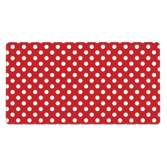 Rateoe Red Polka Dot Print Mouse Pad - Extended Large Gaming Mousepad,Non-Slip Stitched Edge,16x29.5 Inch