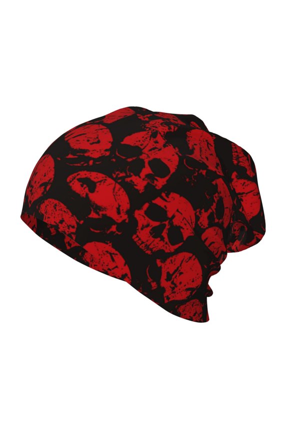 Red Skulls Kids Beanie Warm Knit Beanie Hats Boys Girls Winter Hat Soft Slouchy Hats for Kids