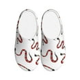 thumbnail image 1 of Rateoe Red Snake Print Women's Men's Cotton Knit Slippers Lightweight Memory Foam Indoor House Shoes with Anti-Skid Sole-40/41, 1 of 7