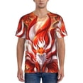 thumbnail image 1 of Rateoe Red Sun Flame Fox Pattern Men’s Baseball Short Sleeve Polo Shirt, Midweight Men's Shirt Golf Shirt Polo Shirts Quick Dry Short-4X-Large, 1 of 7
