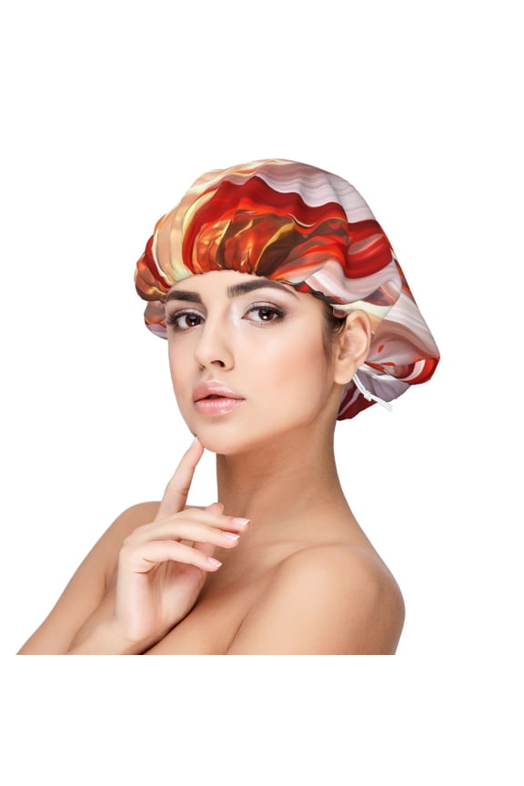 Red Sun Flame Fox Pattern Silk Satin Hair Bonnet for Sleeping, Adjustable Sleep Cap Turban for Women , Curly Straight Hair Long Large Braid