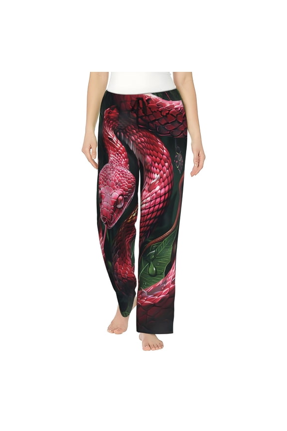 Red Viper Jungle Intensity Pattern Women’s Ultra-Soft Comfy Pajama Lounge Pants Sleepwear,Comfortable Lounge Wear,lightweight Pajamas, Casual Home Wear-