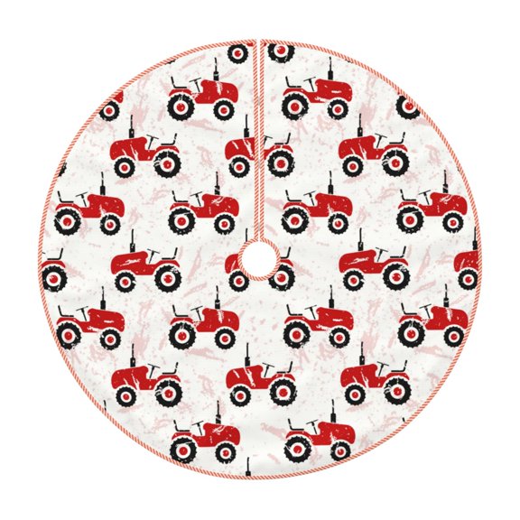 Rateoe Red Wheeled Tractors Pattern Christmas Tree Skirt with Ties , Christmas Tree Decorations, Farmhouse Christmas Decor Xmas Holiday Decorations-30"
