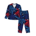 thumbnail image 1 of Rateoe Red White Blue Fireworks Pattern Womens Pajamas Set Long Sleeve Sleepwear Button Down Nightwear Soft Cotton Pj Lounge Sets, 1 of 9