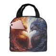 thumbnail image 1 of Rateoe Red And White Fire Bird Pattern Insulated Lunch Bag with Thick Aluminum Foil Lunch Tote Bag with Front Pocket for Men and Women, Ideal for Work, School, Picnics, and Travel, 1 of 5