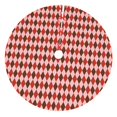 thumbnail image 1 of Rateoe Red and Brown Squares Print Christmas Tree Skirt 48" for Xmas Holiday New Year Party Circle Tree Mat Ornaments Decoration, 1 of 7