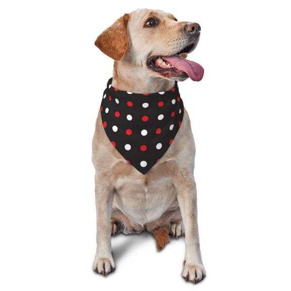 Rateoe Red and white polka dots Drawing Dog Bandanas Washable Cotton Triangle Cat Scarfs ,Pet Scarf for Small Medium Large Dogs and Cats