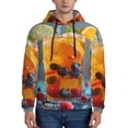thumbnail image 1 of Rateoe Refreshing Fruit Infused Drinks Pattern Mens Hoodie, Pullover Hooded Sweatshirt, Kangaroo Pocket Hoodie Ideal for Daily Wear, Travel and Home-X-Large, 1 of 7