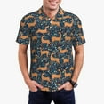 thumbnail image 1 of Rateoe Reindeer Pattern Men's Short Sleeve Polo Shirts, Golf Polo Shirts Short Sleeve Performance Moisture Wicking Dry-X-Large, 1 of 6