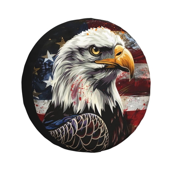 Rateoe Retro American Eagle A Pattern Tire Cover Wheel Protectors Weatherproof Wheel Covers Universal Fit for Trailer Rv SUV Truck Camper Travel Trailers Accessories-14 inch