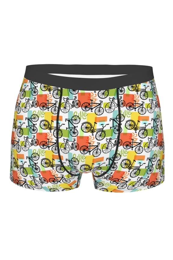 Retro Bike Mens Boxer Briefs Poly Spandex Performance Boxer Briefs Underwear Hem Boxer Briefs - X-Large