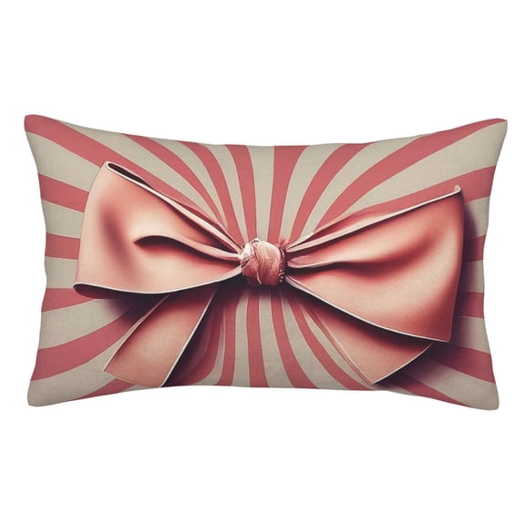 Rateoe Retro Bow Pattern Decorative Pillow Case,Throw Pillow Covers,Plush Pillow Cover,Soft Pillow Case,Velvet Pillow Case-14"x20"