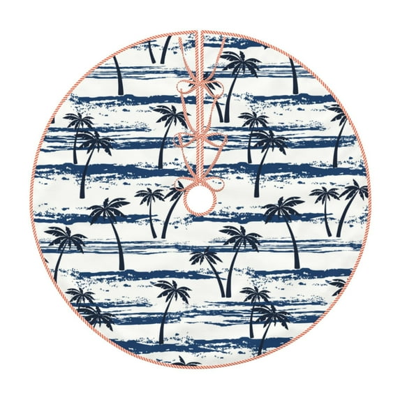 Rateoe Retro Coconut Tree Pattern Christmas Tree Skirt with Ties , Christmas Tree Decorations, Farmhouse Christmas Decor Xmas Holiday Decorations-36"