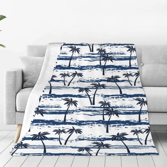 Rateoe Retro Coconut Tree Print Fuzzy Fleece Throw Blanket Extra Large,Super Soft,Fluffy and Warm Blankets for Couch,Bed,All Season Use (50"x40")