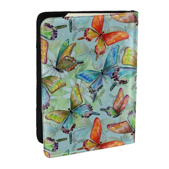 Rateoe Retro Flying Butterflies Pattern Passport Holder Wallet Leather Mulit-purpose Travel Wallet Credit Cards Case ,Passport Cover for Women Men-6.5 in