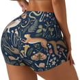 thumbnail image 1 of Rateoe Retro Forest Animals Printed Power Workout Shorts for Women Tummy Control Squat Proof Ribbed Thick Seamless Scrunch Active Short-Medium, 1 of 8